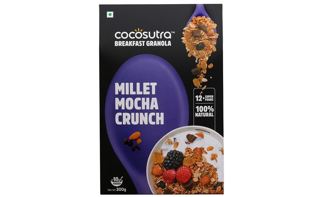 Cocosutra Breakfast Granola Millet Mocha Crunch   Box  300 grams